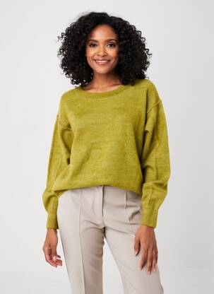 Pulover croială dreaptă mâneci lungi verde C'EST BEAU LA VIE femeie