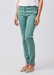 Pantalon slim elasticitate mărime normală verde C'EST BEAU LA VIE femeie