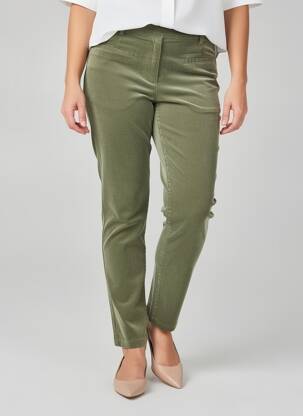 Pantalon slim talie elastică mărime normală verde JULIE GUERLANDE femeie