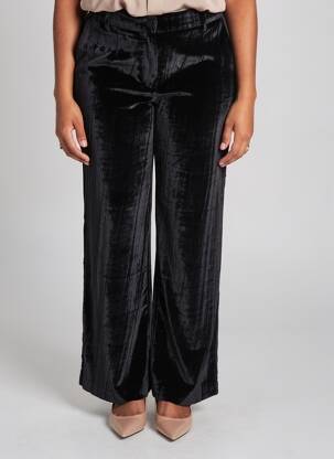 Pantalon larg închidere cu fermoar sub clapetă cu nasturi mărime normală negru C'EST BEAU LA VIE femeie