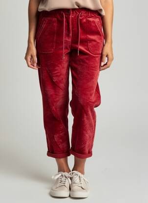 Pantalon 7/8 elasticitate mărime normală roșu C'EST BEAU LA VIE femeie