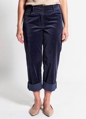 Pantalon 7/8 închidere cu fermoar sub clapetă cu nasturi mărime normală albastru C'EST BEAU LA VIE femeie