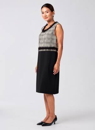 Rochie midi fără mâneci fără mâneci negru BATIDA femeie