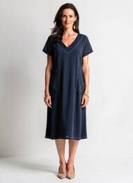 Rochie midi mâneci scurte mâneci scurte albastru MADO ET LES AUTRES femeie