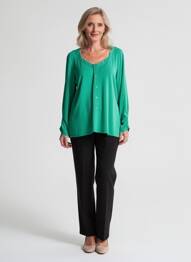 Tricou mâneci lungi mâneci lungi verde MADO ET LES AUTRES femeie