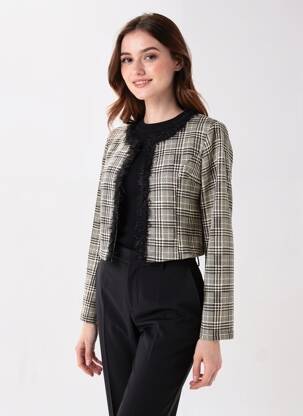 Jachete elegante guler rotund negru BATIDA femeie