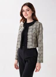 Jachete elegante guler rotund negru BATIDA femeie