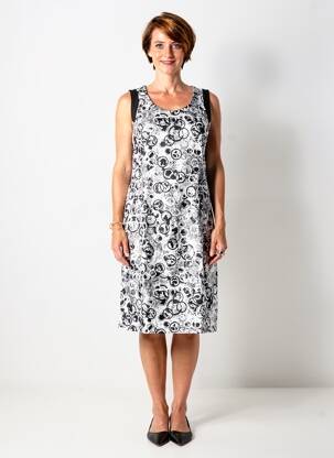 Rochie midi fără mâneci fără mâneci negru FRANCE RIVOIRE femeie