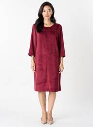 Rochie midi mâneci 3/4 mâneci 3/4 roșu FRED SABATIER femeie