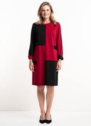 Rochie midi mâneci lungi mâneci lungi roșu FRANCE RIVOIRE femeie