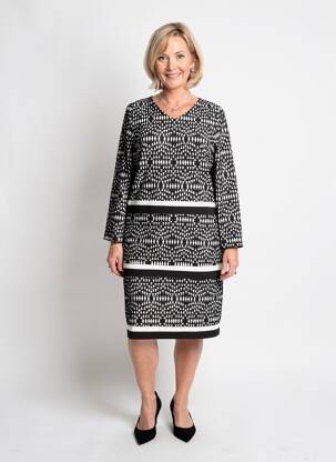 Rochie midi mâneci lungi mâneci lungi negru FRANCE RIVOIRE femeie