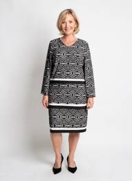 Rochie midi mâneci lungi mâneci lungi negru FRANCE RIVOIRE femeie