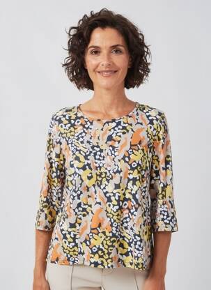 Tricou mâneci 3/4 mâneci 3/4 portocalie FRANCE RIVOIRE femeie