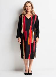 Rochie midi mâneci lungi mâneci lungi negru FRANCE RIVOIRE femeie