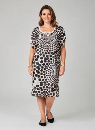 Rochie midi mâneci scurte mâneci scurte negru TELMAIL femeie