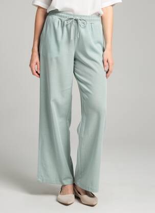 Pantalon drept talie elastică mărime normală verde NAYAT femeie