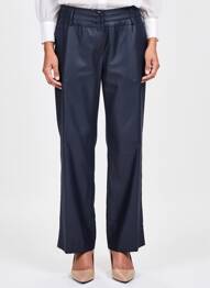 Pantalon drept țesătură poplin mărime normală albastru FRED SABATIER femeie