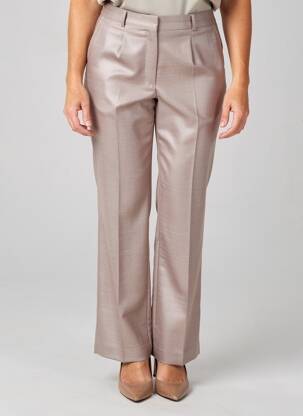 Pantalon drept țesătură crep talie înaltă bej ANNE KELLY femeie
