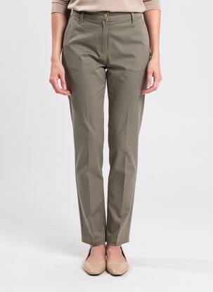 Pantalon slim țesătură poplin mărime normală verde WALTRON femeie