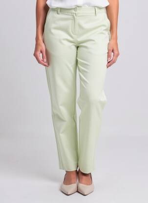 Pantalon chino țesătură poplin mărime normală verde CREAM femeie