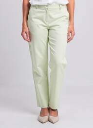 Pantalon chino țesătură poplin mărime normală verde CREAM femeie