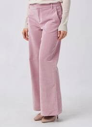 Pantalon evazat talie elastică roz CREAM femeie