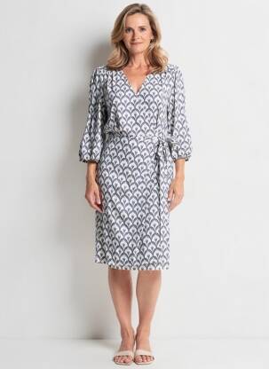 Rochie midi mâneci 3/4 mâneci 3/4 albastru JULIE GUERLANDE femeie