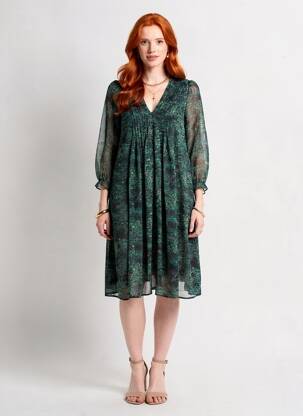 Rochie midi mâneci 3/4 mâneci 3/4 verde FREEMAN T.PORTER femeie