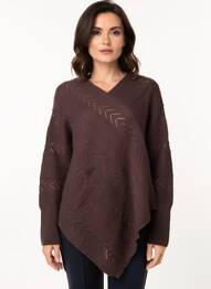 Pulover tunică elasticitate mâneci lungi maro CREAM femeie