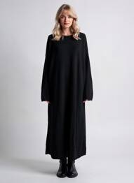 Rochie pulover elasticitate mâneci lungi negru GOBI femeie