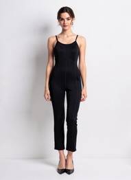 Salopetă-pantalon fără mâneci fără mâneci negru SANS MARQUE femeie