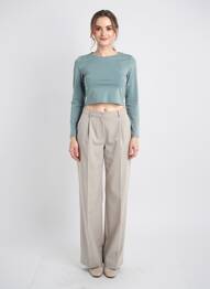 Tricou mâneci lungi mâneci lungi verde SANS MARQUE femeie
