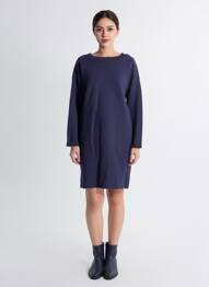 Rochie pulover croială dreaptă mâneci lungi albastru C'EST BEAU LA VIE femeie