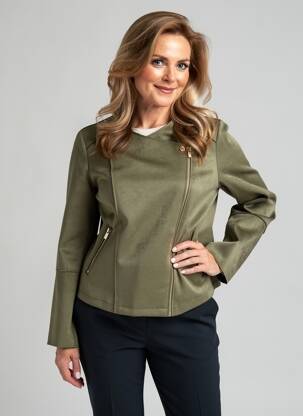 Jachete casual guler rotund verde JULIE GUERLANDE femeie