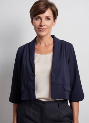 Jachete casual guler tip costum albastru JULIE GUERLANDE femeie
