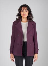 Palton scurt croială dreaptă fără glugă violet C'EST BEAU LA VIE femeie