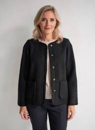 Jachete casual guler rotund negru JULIE GUERLANDE femeie