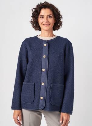 Jachete casual guler rotund albastru JULIE GUERLANDE femeie
