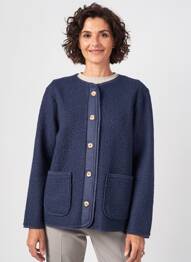 Jachete casual guler rotund albastru JULIE GUERLANDE femeie