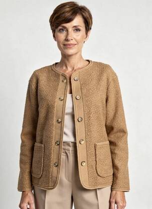 Jachete casual guler rotund maro JULIE GUERLANDE femeie