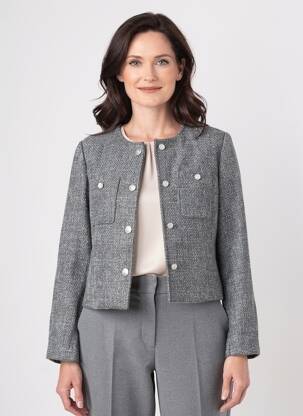 Jachete casual guler rotund gri JULIE GUERLANDE femeie