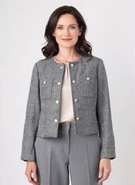 Jachete casual guler rotund gri JULIE GUERLANDE femeie