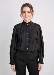 Cămașă croială dreaptă mâneci lungi negru C'EST BEAU LA VIE femeie