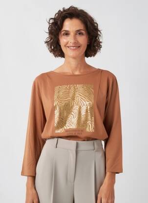 Tricou mâneci 3/4 mâneci 3/4 maro JULIE GUERLANDE femeie