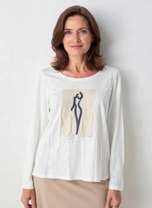 Tricou mâneci lungi mâneci lungi bej JULIE GUERLANDE femeie