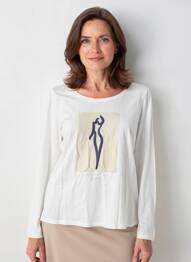 Tricou mâneci lungi mâneci lungi bej JULIE GUERLANDE femeie