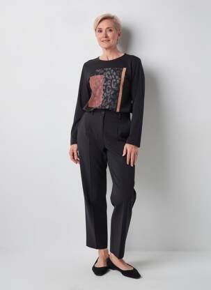 Tricou mâneci lungi mâneci lungi negru JULIE GUERLANDE femeie