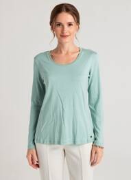 Tricou mâneci lungi mâneci lungi verde C'EST BEAU LA VIE femeie