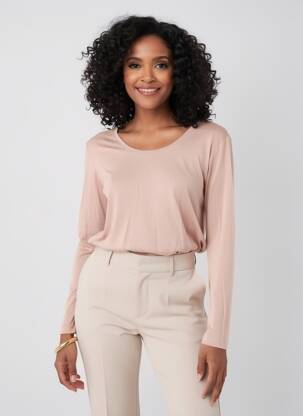 Tricou mâneci lungi mâneci lungi roz deschis C'EST BEAU LA VIE femeie