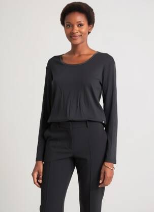 Tricou mâneci lungi mâneci lungi negru C'EST BEAU LA VIE femeie